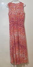 Load image into Gallery viewer, Calvin Klein Womens Orange White Floral Sleeveless V-Neck Fit & Flare Dress Sz 2