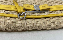 Load image into Gallery viewer, Brighton Womens Beige Yellow Heart Charm Woven Chain Strap Shoulder Purse
