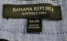 Load image into Gallery viewer, Banana Republic Mens Gray Cotton Kentfield Straight Leg Dress Pants Size 32X32