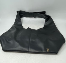 Load image into Gallery viewer, Victoria's Secret Womens Black Slouchy Bow Inner Pockets Magnetic Tote Bag