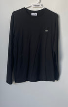 Load image into Gallery viewer, Lacoste Mens Black Cotton Regular Fit Long Sleeve Crew Neck Pullover T-Shirt M