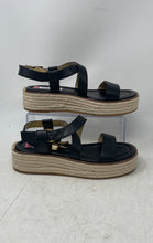 Load image into Gallery viewer, Michael Kors Womens Black Leather Crossover Strap Espadrille Sandals Size 8M
