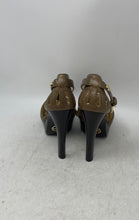 Load image into Gallery viewer, Michael Kors Womens Joslyn Brown Leather Peep Toe High Platform Heels Size 6 M