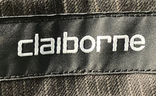 Load image into Gallery viewer, Claiborne Mens Brown Striped Wool Long Sleeve Notch Two Button Blazer Size 44S