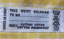 Load image into Gallery viewer, Damiani Mens Yellow Check Cotton Long Sleeve Collared Dress Shirt Size 18 1/2