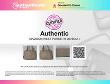 Load image into Gallery viewer, Authentic Madison West Womens Beige Bottom Studs Satchel Purse Stained