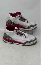 Load image into Gallery viewer, Nike Kids Air Jordan 3 Retro White Gray Red Sneaker Shoes Size 6Y No Laces