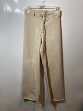 Load image into Gallery viewer, Zara Womens The Marine Beige Denim Raw Hem Straight Jeans Pants Size 4
