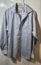 Load image into Gallery viewer, Michael Kors Mens Light Blue Cotton Collared Long Sleeve Dress Shirt Size 16