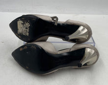 Load image into Gallery viewer, Authentic Salvatore Ferragamo Womens Gray High Ankle Strap Heels Sz 5.5 Stained