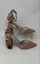 Load image into Gallery viewer, Asos Womens Multicolor Pointed Toe Block Ankle Strap Heels Size 5