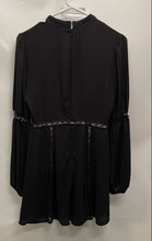 Load image into Gallery viewer, Express Womens Black Crochet Mock Neck Long Sleeve Back Zip Mini Dress Size 6