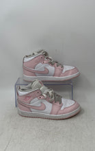 Load image into Gallery viewer, Nike Kids Air Jordan 1 Mid DQ8424-608 White Pink Lace-Up Sneaker Shoes Size 2Y