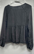 Load image into Gallery viewer, Lucky Brand Womens Gray Long Raglan Sleeve Henley Neck Blouse Top Size S