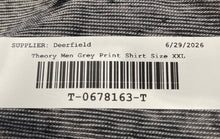 Load image into Gallery viewer, Theory Mens Gray Striped Short Sleeve Spread Collared Polo Shirt Size XXL