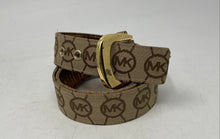 Load image into Gallery viewer, Michael Kors Womens Brown Signature Print Leather Adjustable Fashion Belt Size M