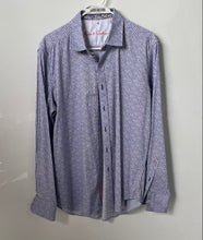 Load image into Gallery viewer, Robert Graham Mens White Purple Printed Classic Fit Button-Up Shirt Size L