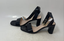 Load image into Gallery viewer, Zara Womens Black Leather Open Toe Block Ankle Strap Heels Size 40
