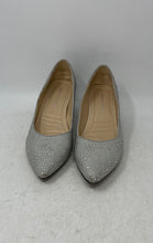 Load image into Gallery viewer, Adrienne Vittadini Womens Fiona Silver Rhinestone Block Pump Heels Size 8.5M