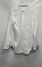 Load image into Gallery viewer, Angelo Galasso Mens White Geometric Print Long Sleeve Dress Shirt Size 42