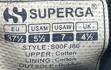 Load image into Gallery viewer, Superga Unisex Black White Low Top Lace-Up Sneaker Shoes Size W7 M5.5