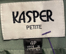 Load image into Gallery viewer, Kasper Womens Green Notch Lapel Single-Breasted Two-Button Blazer Size 4P