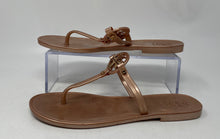 Load image into Gallery viewer, Authentic Tory Burch Womens Mini Miller Beige Plastic Thong Sandals Size 6M