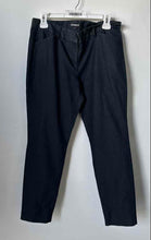 Load image into Gallery viewer, Express Womens Navy Blue Editor Flat Front Straight Leg Ankle Pants Size 8R