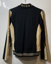 Load image into Gallery viewer, BCBGMaxazria Womens Black Beige Long Sleeve Full-Zip Sweater Size Large