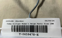 Load image into Gallery viewer, Tommy Hilfiger Womens Beige Flat Front Pockets Tapered Leg Chino Pants Size 18W