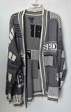 Load image into Gallery viewer, Forever 21 Mens Black And Off White Abstract Print Cardigan Sweater Size L