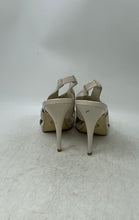 Load image into Gallery viewer, Michael Kors Womens Beige Leather Peep Toe Stiletto Slingback Heels Size 8M