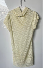 Load image into Gallery viewer, Cache Womens Vanilla Lace Floral Short Sleeve Cowl Neck Shift Dress Size Large