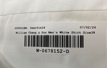 Load image into Gallery viewer, William Cheng & Son Mens White Long Sleeve Collared Dress Shirt Size 38