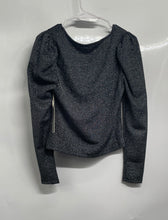 Load image into Gallery viewer, Iris Womens Black Long Sleeve V-Neck Blouse Top Size Medium