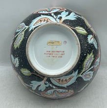 Load image into Gallery viewer, Black Floral Porcelain Hand-Painted Round Shape Home Decorative Bowl