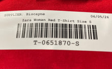 Load image into Gallery viewer, Zara Womens Red Short Sleeve Stretch Pullover T-Shirt Size Small