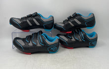 Load image into Gallery viewer, 2-Pair Of Flywheel Womens Fly Fierce Black Gray Blue Cycling Shoes Sz US 6 EU 37