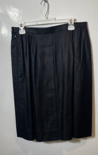 Load image into Gallery viewer, Jaeger Womens Black Pleated Side Zip Midi Straight & Pencil Skirt Size 18