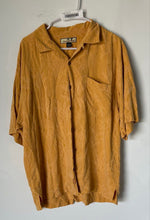 Load image into Gallery viewer, Tommy Bahama Mens Mustard Yellow Leaf Print Short Sleeve Button-Up Shirt Size L