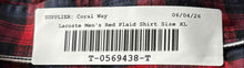 Load image into Gallery viewer, Lacoste Mens Red Black Plaid Regular Fit Long Sleeve Button-Up Shirt Size XL