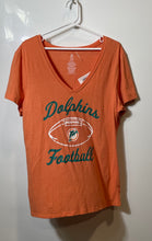 Load image into Gallery viewer, NFL Team Apparel Womens Orange Miami Dolphins Pullover T-Shirt Size XL