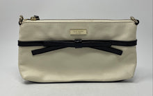 Load image into Gallery viewer, Kate Spade Womens White Black Pebbled Leather Bow Chain Strap Shoulder Handbag