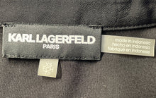 Load image into Gallery viewer, Karl Lagerfeld Womens Black Short Puff Sleeve Button Front Blouse Top Size XS