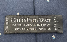 Load image into Gallery viewer, Christian Dior Mens Blue Printed Keeper Loop Adjustable Pointed Tie