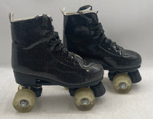 Load image into Gallery viewer, Xudrez Womens Black Glitter High-Top Quad Roller Skates Size 38