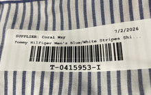 Load image into Gallery viewer, Tommy Hilfiger Mens Blue White Striped Long Sleeve Dress Shirt Size 16.5