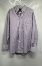 Load image into Gallery viewer, Lauren Ralph Lauren Mens Purple Check Cotton Slim Fit Non-Iron Dress Shirt 34/35