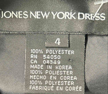 Load image into Gallery viewer, Jones New York Womens Black Long Sleeve Sheer Layered A-Line Dress Size 4