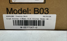Load image into Gallery viewer, Allek Kids B03 Blue 3-Wheel Adjustable Handlebar Kick Scooter Open Box